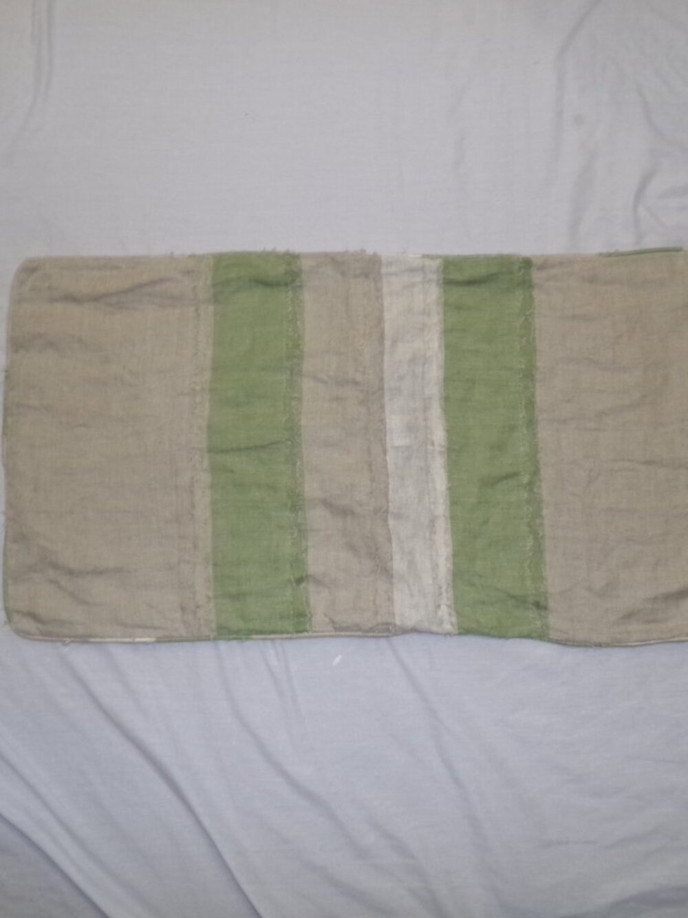 NEW Annie Selke KIT KEMP Moon Hills Linen Olive Striped KING Pillow Sham Cover